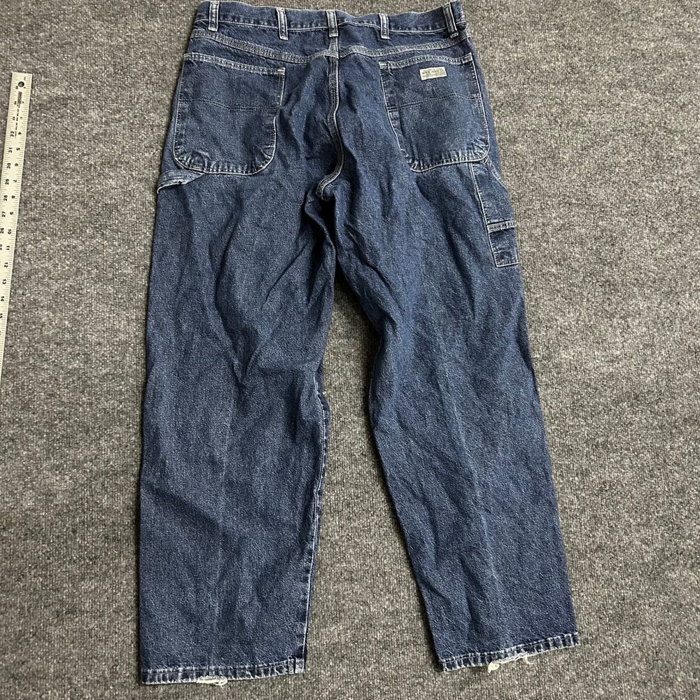 Wrangler Carpenter Jeans Mens Size 36x30 Blue Denim Relaxed Fit Workwear Utility